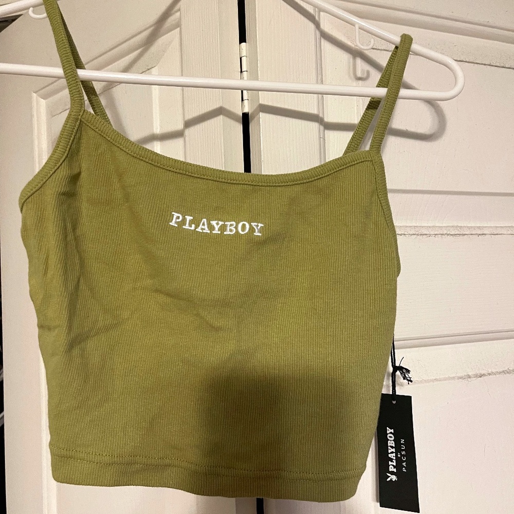 Green Playboy Crop Top by PacSun
